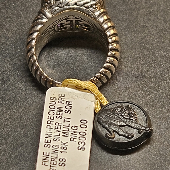 Effy Silver Ring with Purple, Green, and Blue Stones - Picture 5 of 5